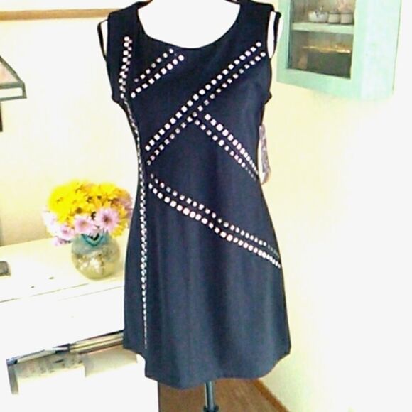 NWT Couture by Kimora Black Studded Knit Dress - Picture 1 of 11